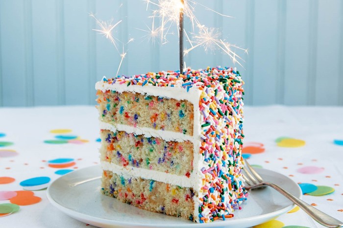 Rainbow Confetti Cake