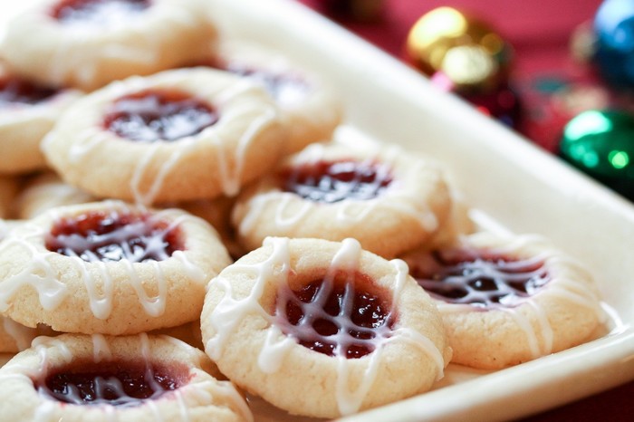 Raspberry & Almond Thumbprint Cookies